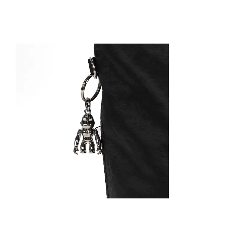 Kipling Polyester Handbag Extra Large Unisex Pleated Color Toned Black-4