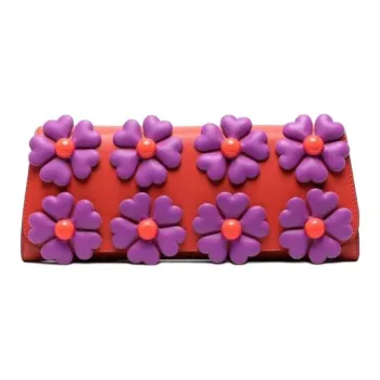 MOSCHINO Calfskin Baguette Bag Clutch Women's Red