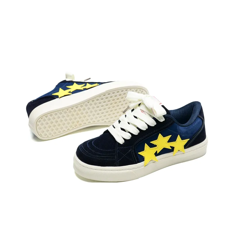 OAOQ Wear-resistant And Lightweight Low-Top Skateboard Shoes Unisex Navy Blue-2