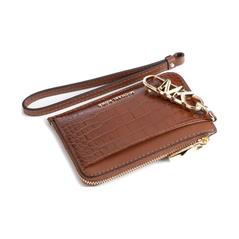 MICHAEL KORS Leather Card Holder Women's Chestnut Brown-3