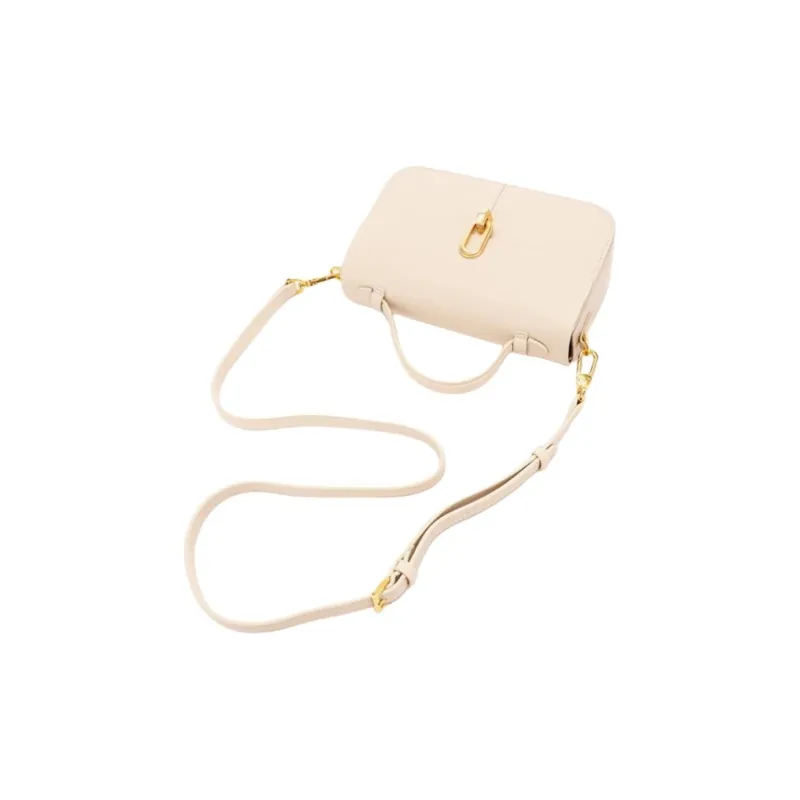 RED DRAGONFLY PU One Shoulder Crossbody Small Square Bag Handbag Medium Size Women's Ecru/Camel/Coffee-4