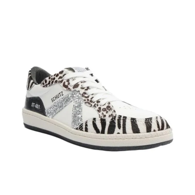 Schutz Low-Top Skateboard Shoes Women's Black White-2