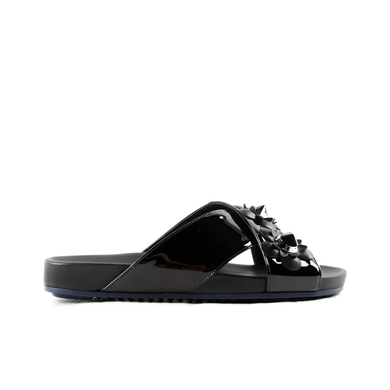 FENDI Abrasion Resistant Slide Slippers Women's Black-1