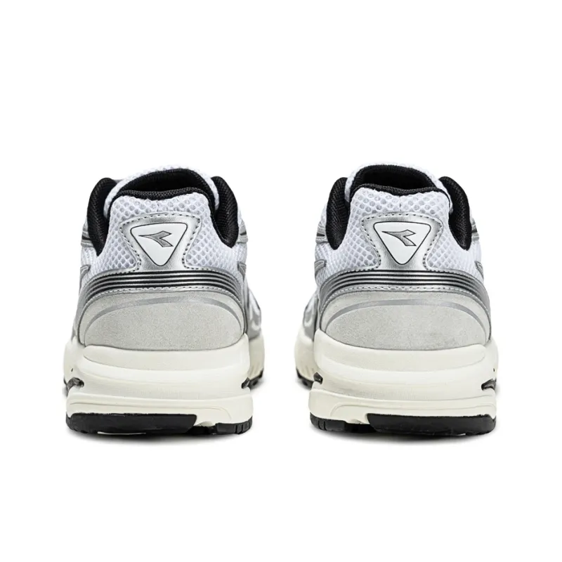 Diadora Anti Slip Wear Resistant Low Top Running Shoes Unisex White Silver-2