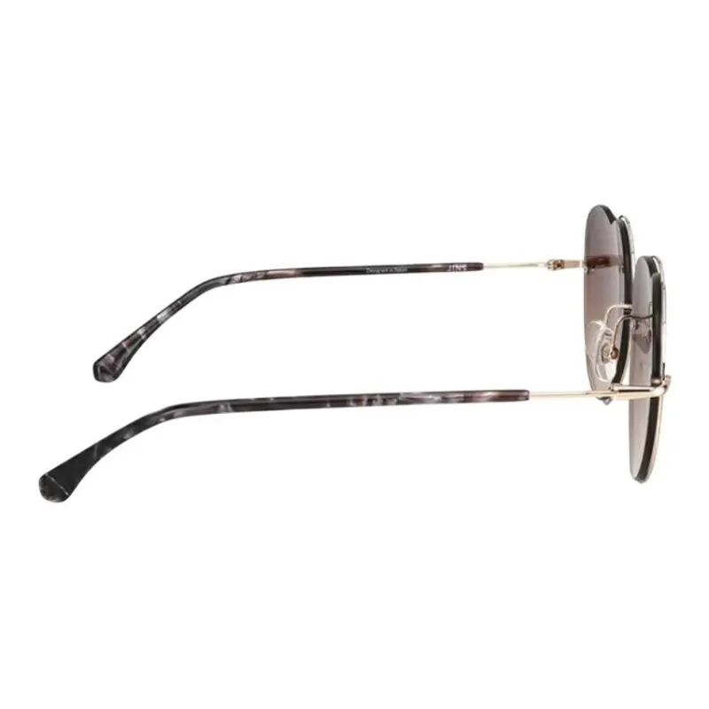 JINS Metal Irregular Shape Sunglasses Women's Black Gold-4