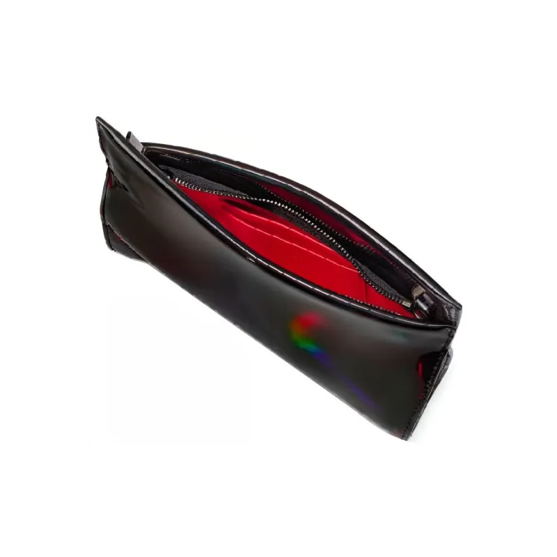 CL LUBOTING Patent Leather Calfskin Clutch Women's Black-3