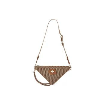 JC DAMO Fabric Triangle Bag Crossbody Bag Clutch Sling Bag One Shoulder Handbag Regular Women's Blue/Apricot