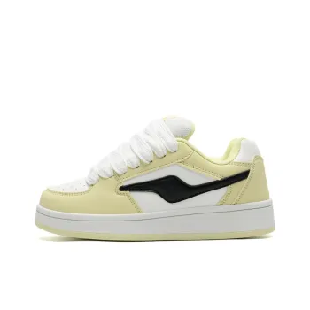 CHERRY&KALIKA Low Top Skateboard Shoes Unisex White Light Yellow