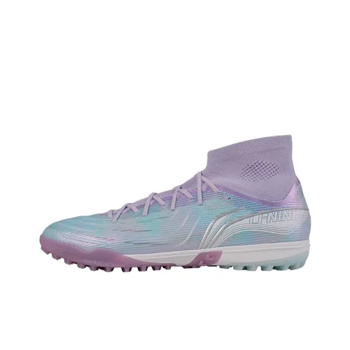 LiNing TF Rubber Broken Studs Artificial Ground Cushioned Slip Resistant Soccer Shoes Men's Blue Purple