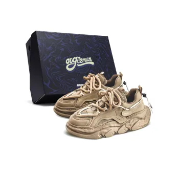 OUGLEMEN Gift Box Set Wear Resistant Slip Resistant Low Top Chunky Sneakers Men's