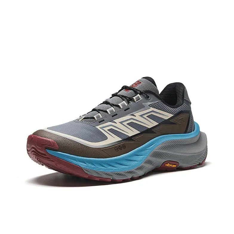 ANTA Explore The Wilderness Running Shoes Men Low Top Oatmeal White/Cool Gray/Dark Gray Brown-1