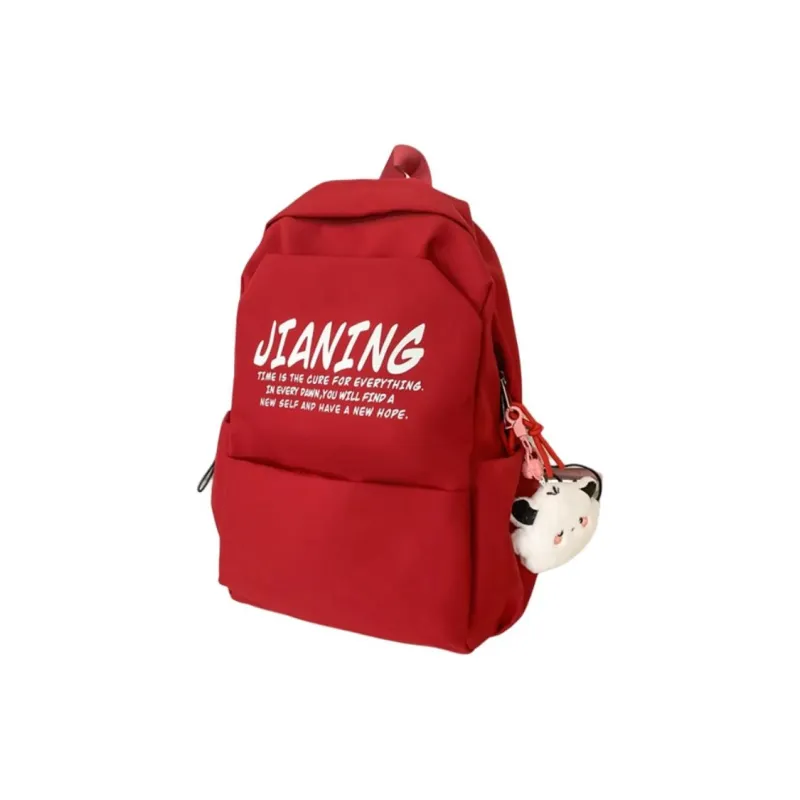 Deli Bear Nylon Backpack Unisex Black/Yellow/White/Red-7