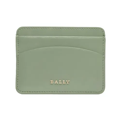 BALLY Cow Leather Wallets Card Holders Women's Green
