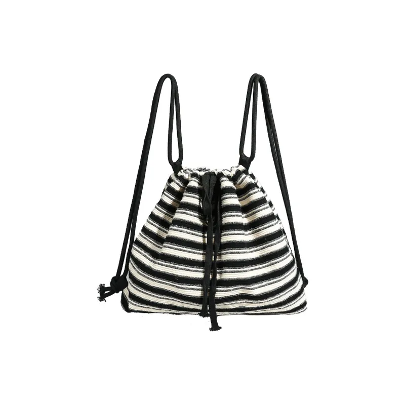 MARKANGARO Fabric Backpack Regular Women's Stripes-1