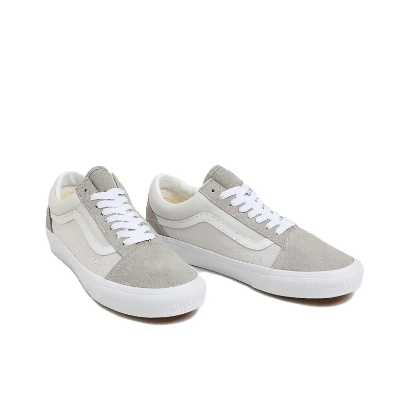 Vans Old Skool Anti-Slip Wear-Resistant Low-Top Skateboard Shoes Unisex Gray White-2
