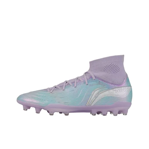 LINING Soccer Shoes Men High Top Blue Purple