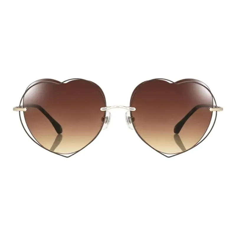 JINS Metal Irregular Shape Sunglasses Women's Black Gold-1