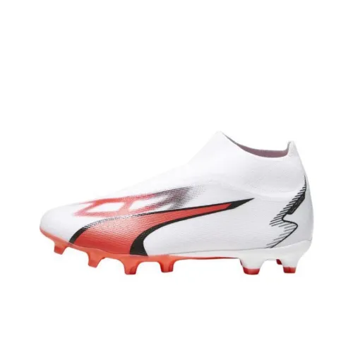 PUMA ULTRA MATCH LL FG/AG Soccer Shoes Men Mid-Top White/Red