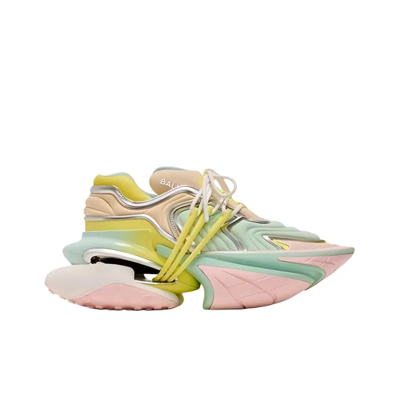 BALMAIN Unicorn Low Top Casual Shoes Women's Yellow Green-1