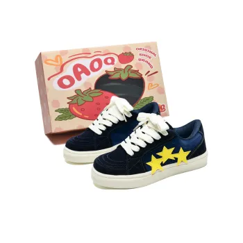 OAOQ Wear resistant And Lightweight Low Top Skateboard Shoes Unisex Navy Blue