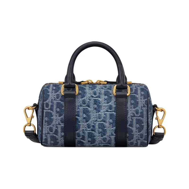 DIOR Oblique Jacquard Fabric Shoulder Bag Crossbody Bag Handbag Mini Women's Blue-2