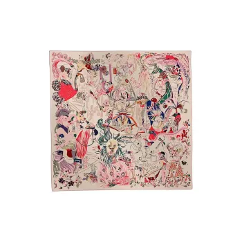 HERMES Silk Scarves Women's Pink