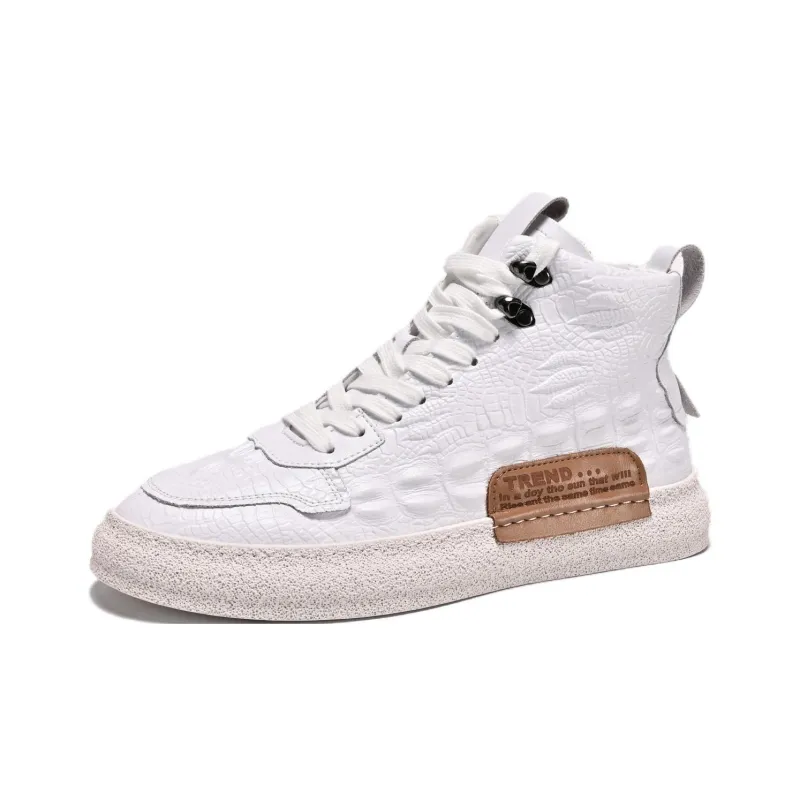 Crocodile High-Top Skateboard Shoes Men's-3