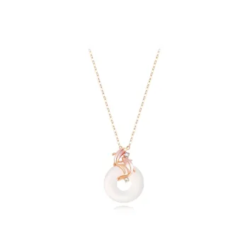 Muyan Colored Glaze Koi Fish Peace Buckle Necklace Women's