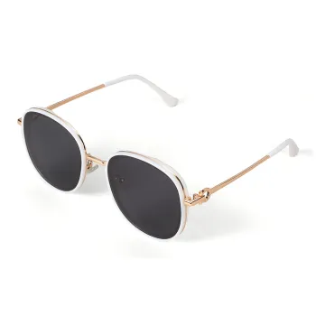 VINEY TR/Memory Plastic Metal Round Sunglasses Women's