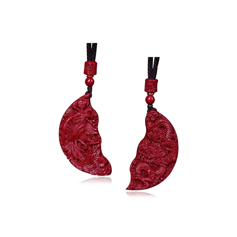 Moon Jewelry Reconstructed Cinnabar Pendants Unisex-5