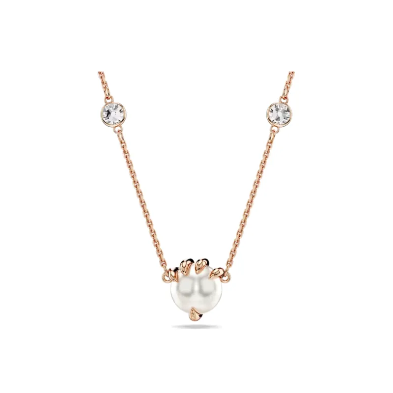 Swarovski Faux Crystal Rose Gold-Tone Plated Faux Pearl Necklaces Women's Rose Gold-0