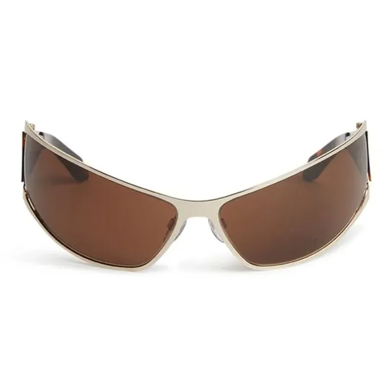 OFF-WHITE Metal Irregular Shape Sunglasses Unisex Gold-1