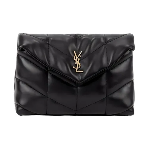 SAINT LAURENT Leather Clutch Men's Black