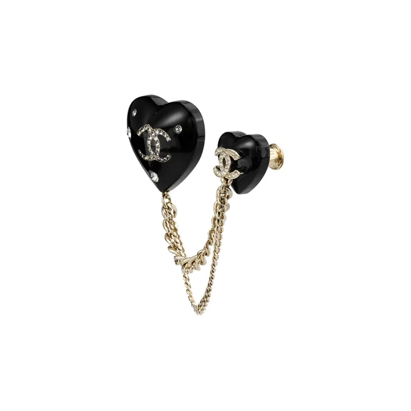 CHANEL Resin Metal Brooches Women's Black-0