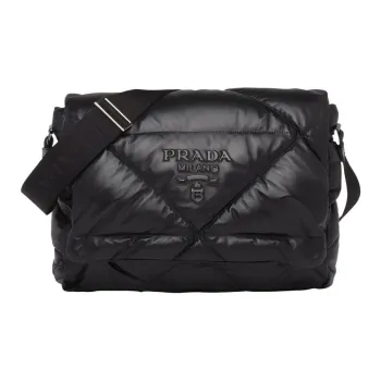 PRADA Sheepskin Crossbody Bag Shoulder Bag Men's Black