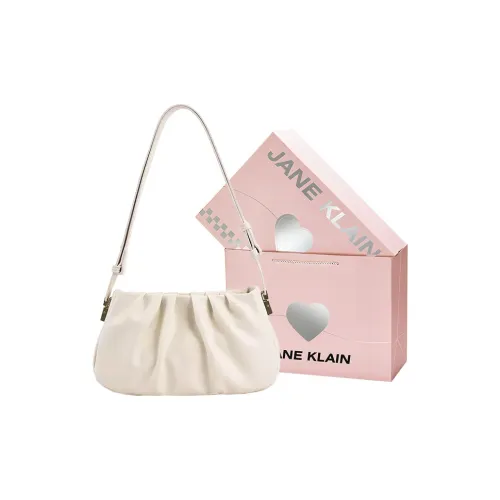 JANE KLAIN Synthetic Leather Shoulder Bag Regular Women's Cloud White/Chestnut Brown
