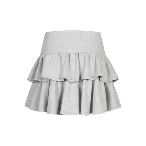 Three Quarters Casual Short Skirts Women's Gray