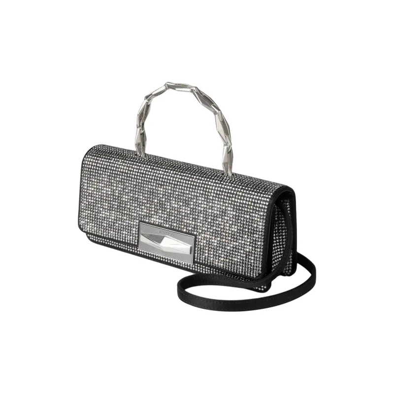 Jimmy Choo Diamond Crystal Shoulder Bag Crossbody Bag Handbag Women's Silver-1