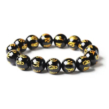 Bubble Scallops Obsidian Jade Bracelets Unisex