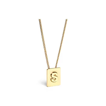 CELINE Alphabet S Necklace In Brass With Gold Finish