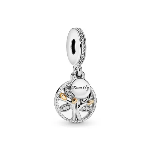 Pandora 14K Gold/925 Sterling Silver Synthetic Cubic Zirconia Pendants Women's Silver