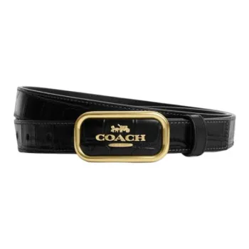 COACH Cow Leather Belts Women's Black Width 2.5CM