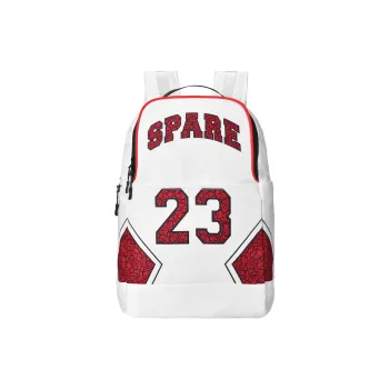 Spare No Pains. Polyester Backpack Basketball Backpack Regular Unisex White