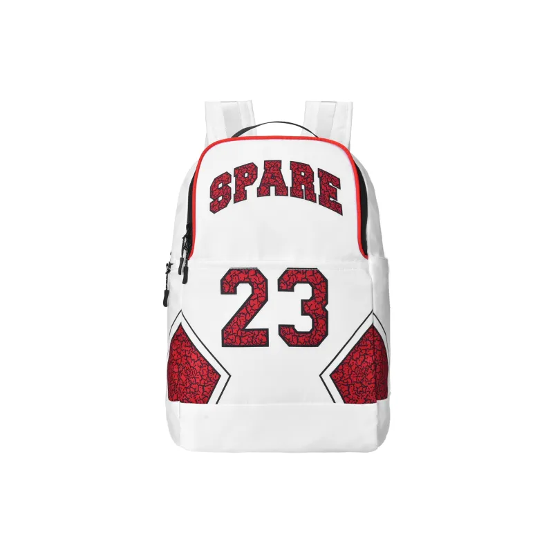 Spare No Pains. Polyester Backpack Basketball Backpack Regular Unisex White-0