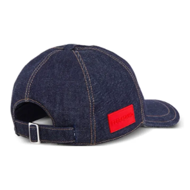 FERRAGAMO Cotton Baseball Caps Men's Blue-2