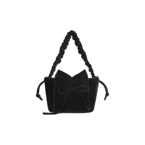 CHARLES&KEITH Fabric Handbag Crossbody Bag Small Size Women's Black/Pink