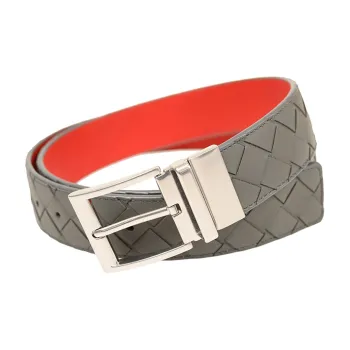 Bottega Veneta Leather Belts Unisex Gray