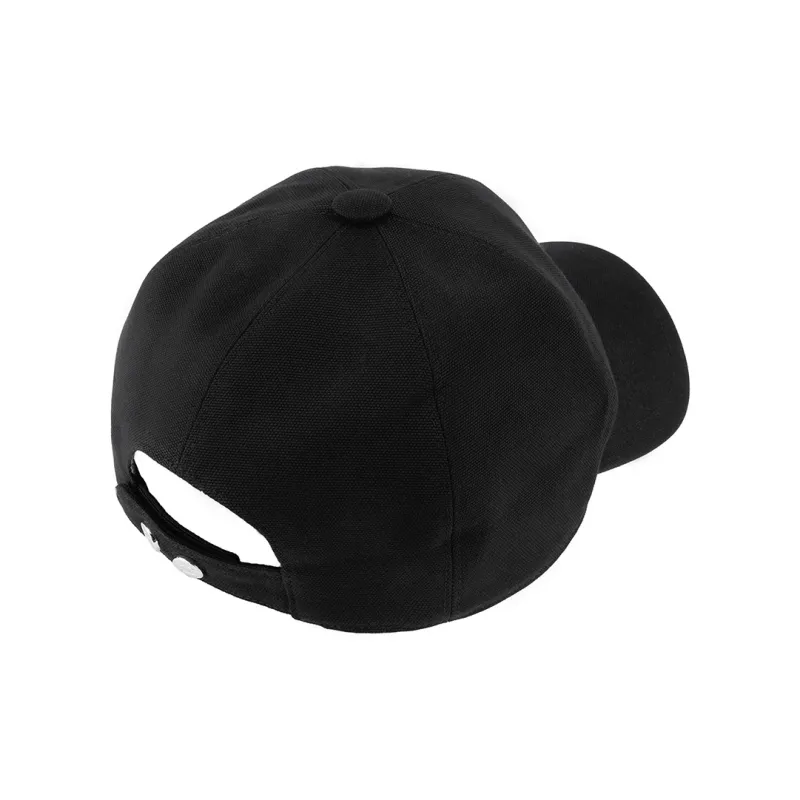 CHANEL Cotton Baseball Caps Women's Black-2