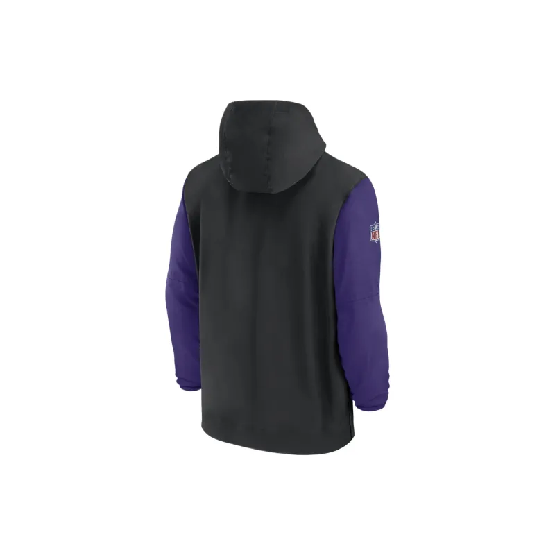 Nike Minnesota Vikings Sideline Pre Game Player Men's Nike Nfl 1/2 Zip Hooded Jacket-1