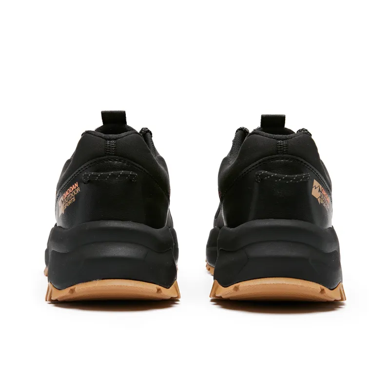 QIAODAN Anti Slip Wear Resistant Low Top Casual Running Shoes Men's Black Brown-3